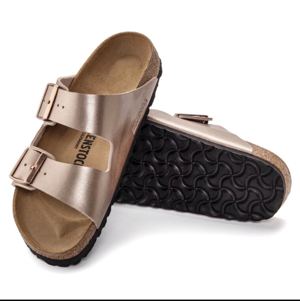 Birkenstock Arizona Sandals in Metallic Stones Copper